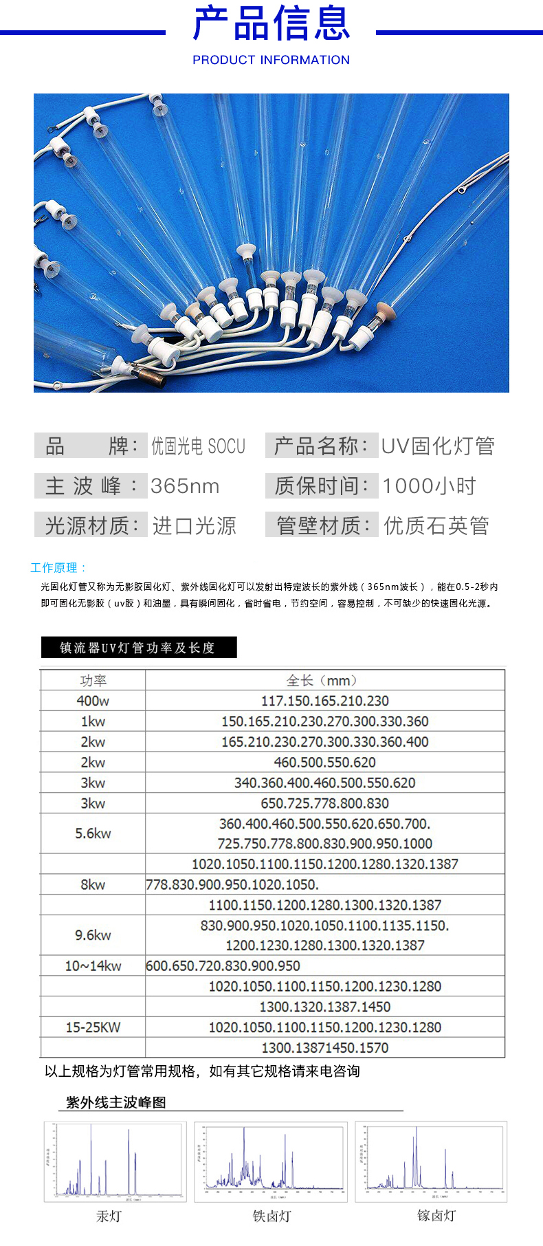 適用臺灣頂順/特林uv燈常用規(guī)格